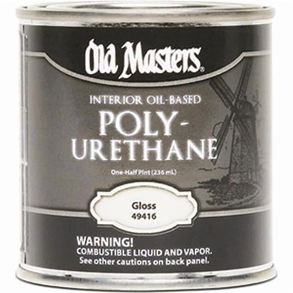1/2 pt Old Masters 49416 Clear Polyurethane Interior Oil-Based Finish, Gloss