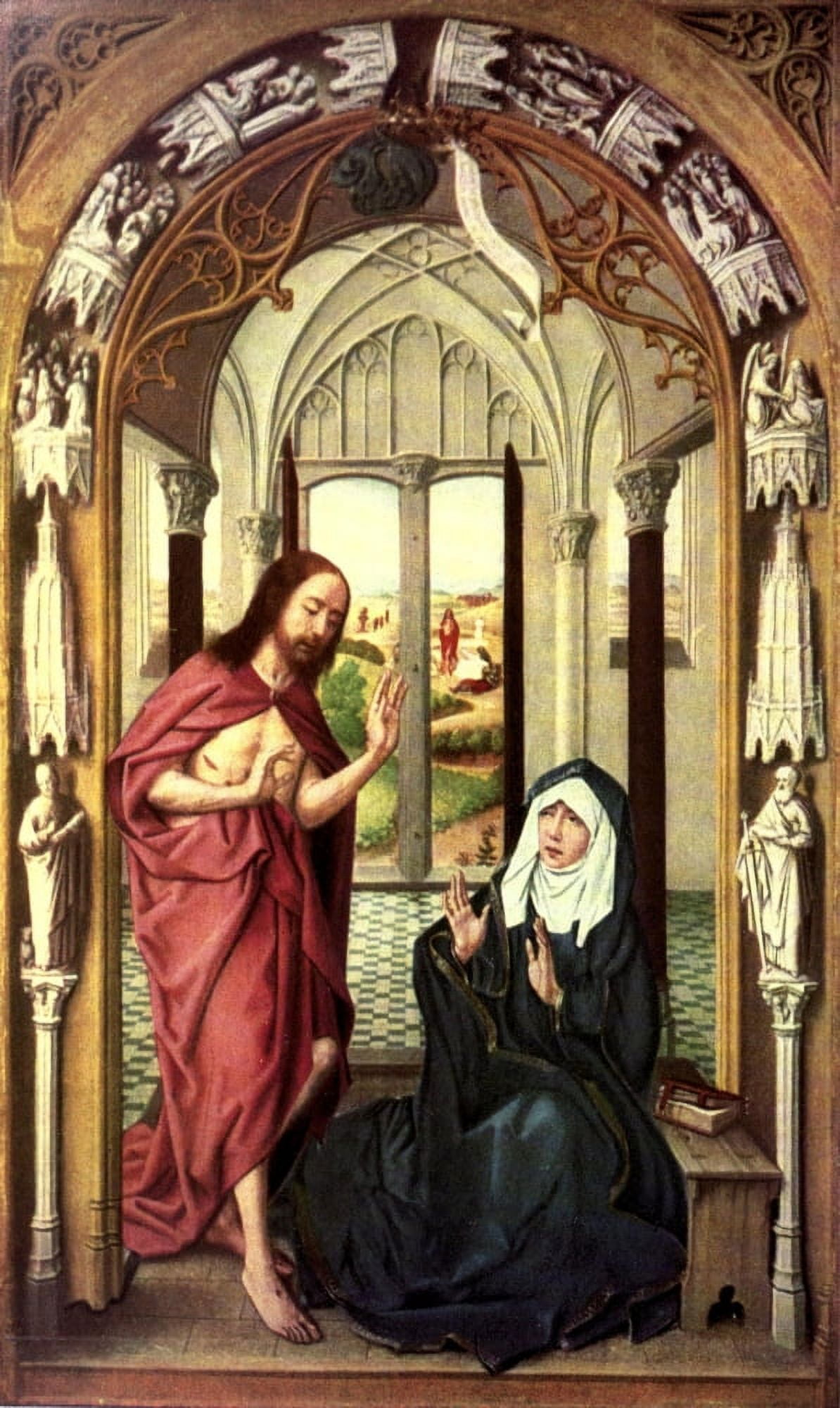 Old Masters 1900 Apparition of Christ to his Mother Canvas Art - Rogier van der Weyden (18 x 24)