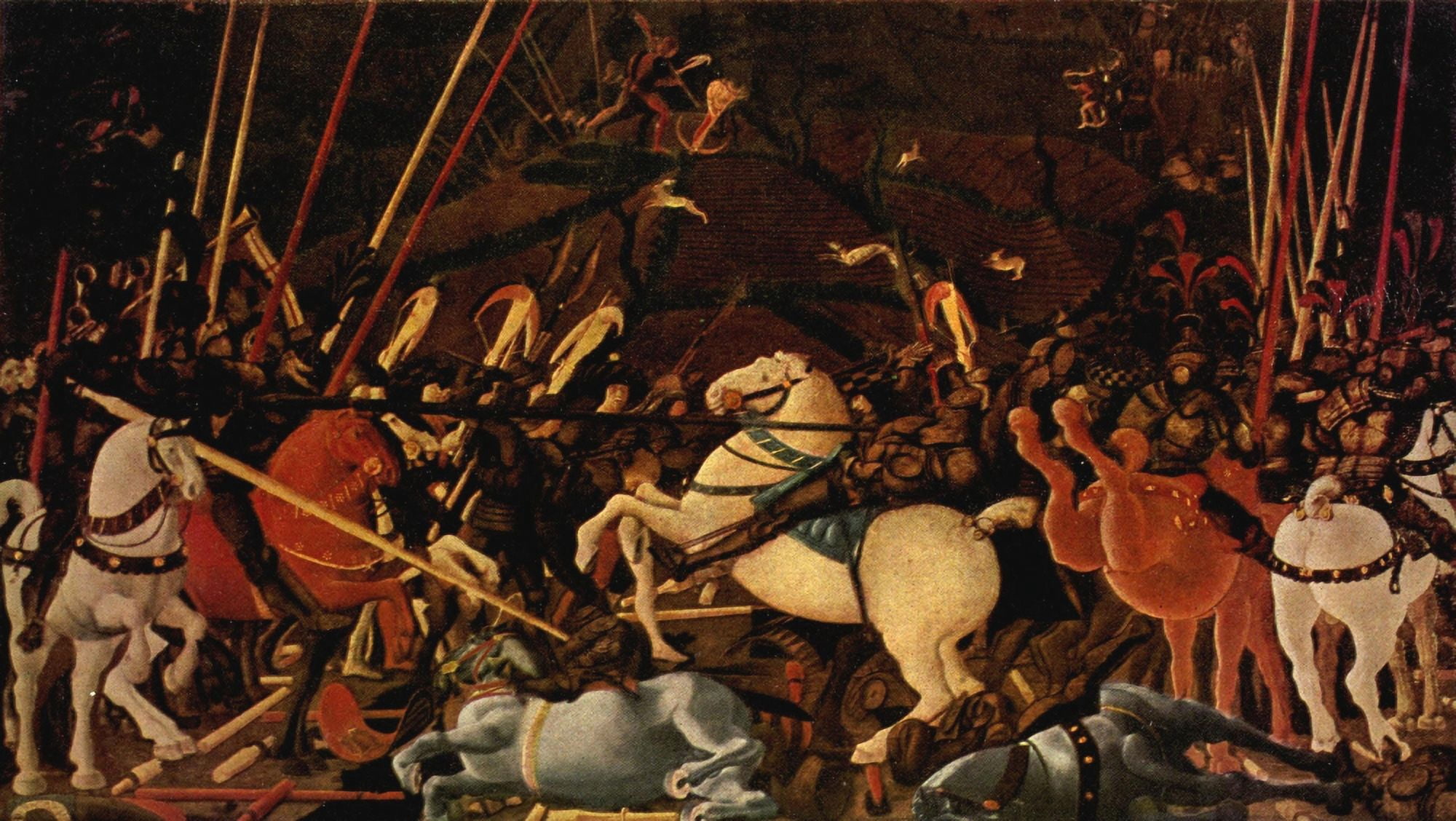 Old Masters 1900 Battle of S Romano (detail) Canvas Art - Paolo Uccello (18 x 24)