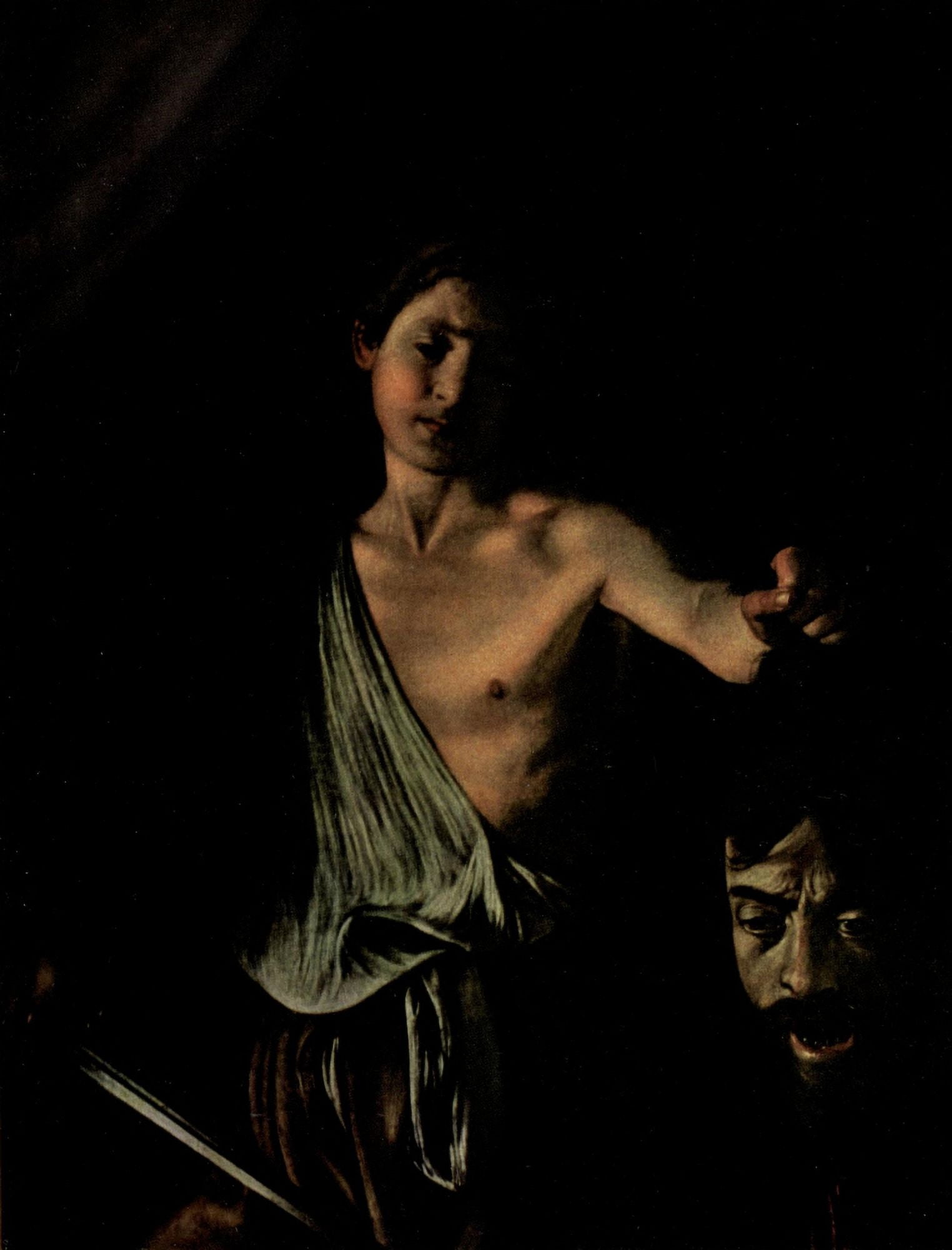 Old Masters 1900 David and Goliath Canvas Art - Amerighi da Caravaggio (24 x 36)