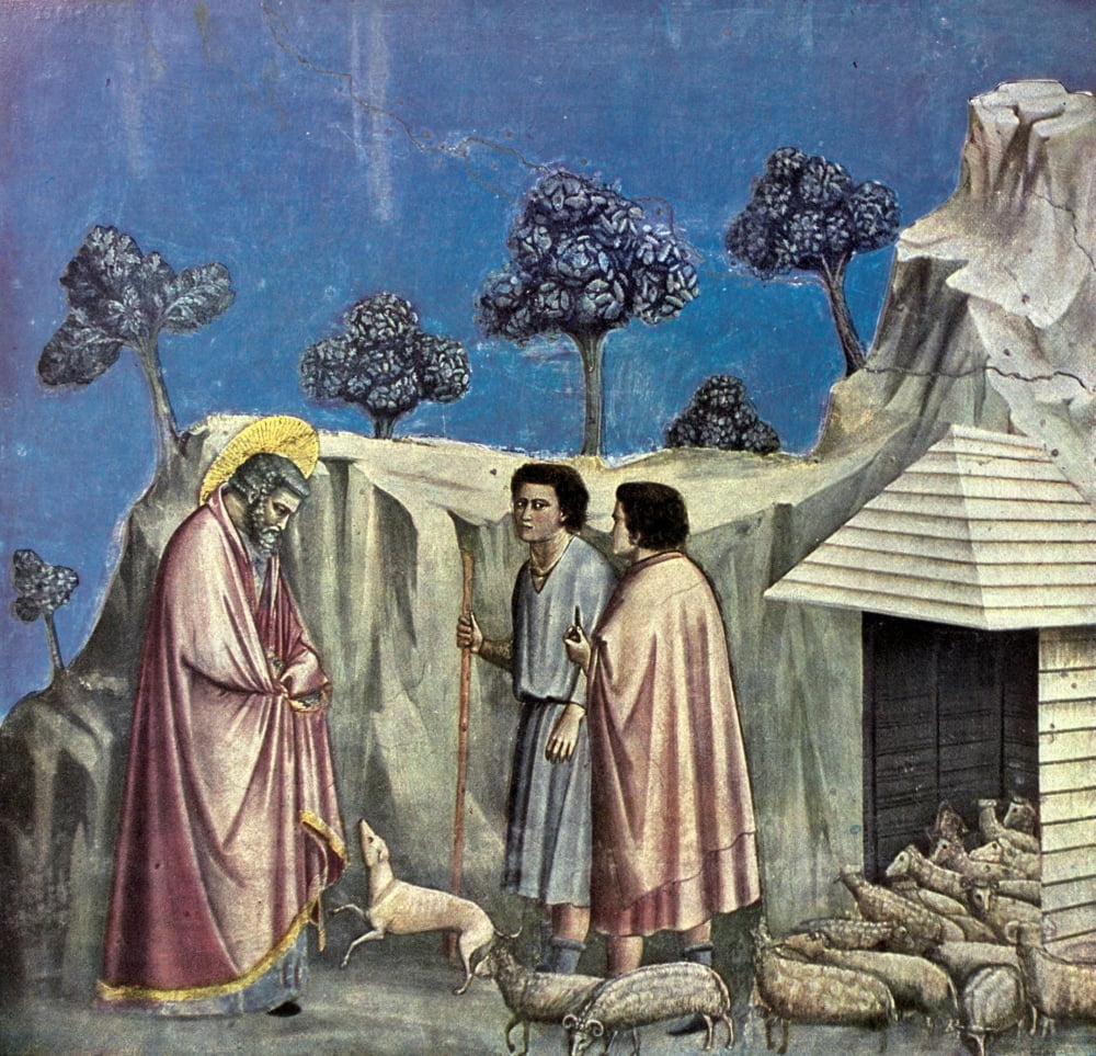Old Masters 1900 Joachim with Shepherds Canvas Art - Giotto (24 x 36)