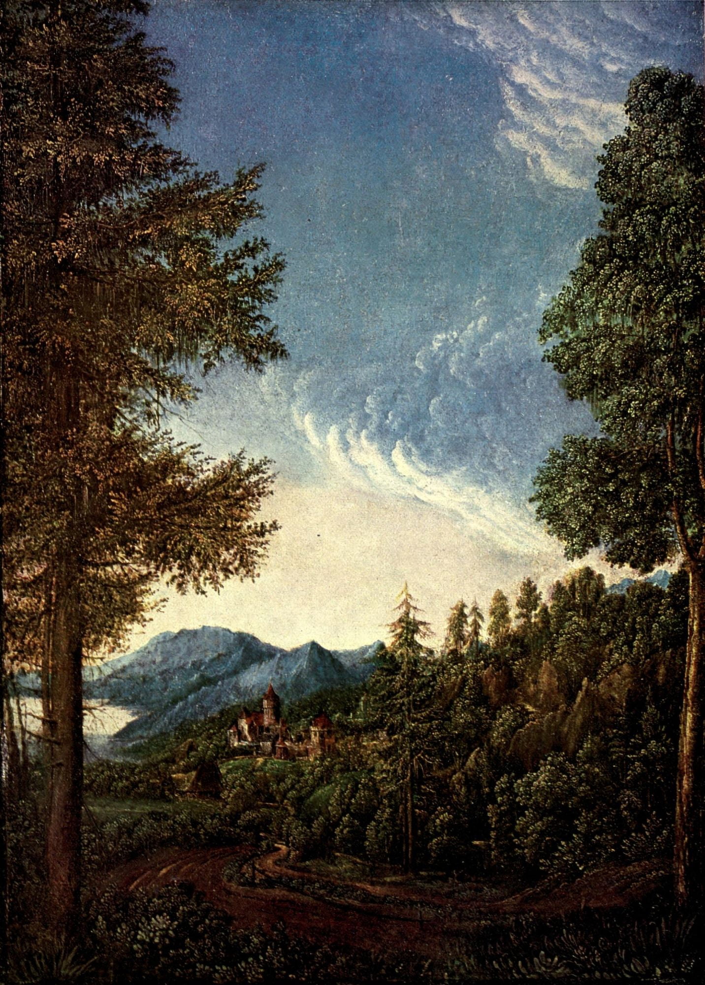 Old Masters 1900 Landscape on the Danube Canvas Art - Albrecht Altdorfer (18 x 24)