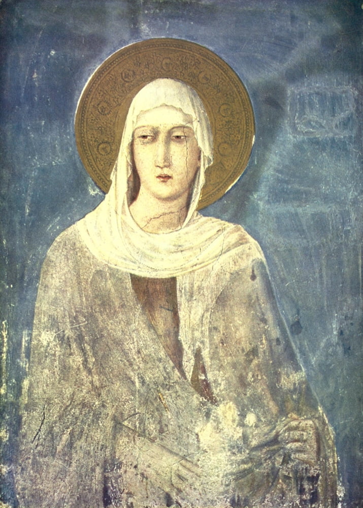 Old Masters 1900 St Clara (from fresco) Canvas Art - Simone Martini (24 x 36)
