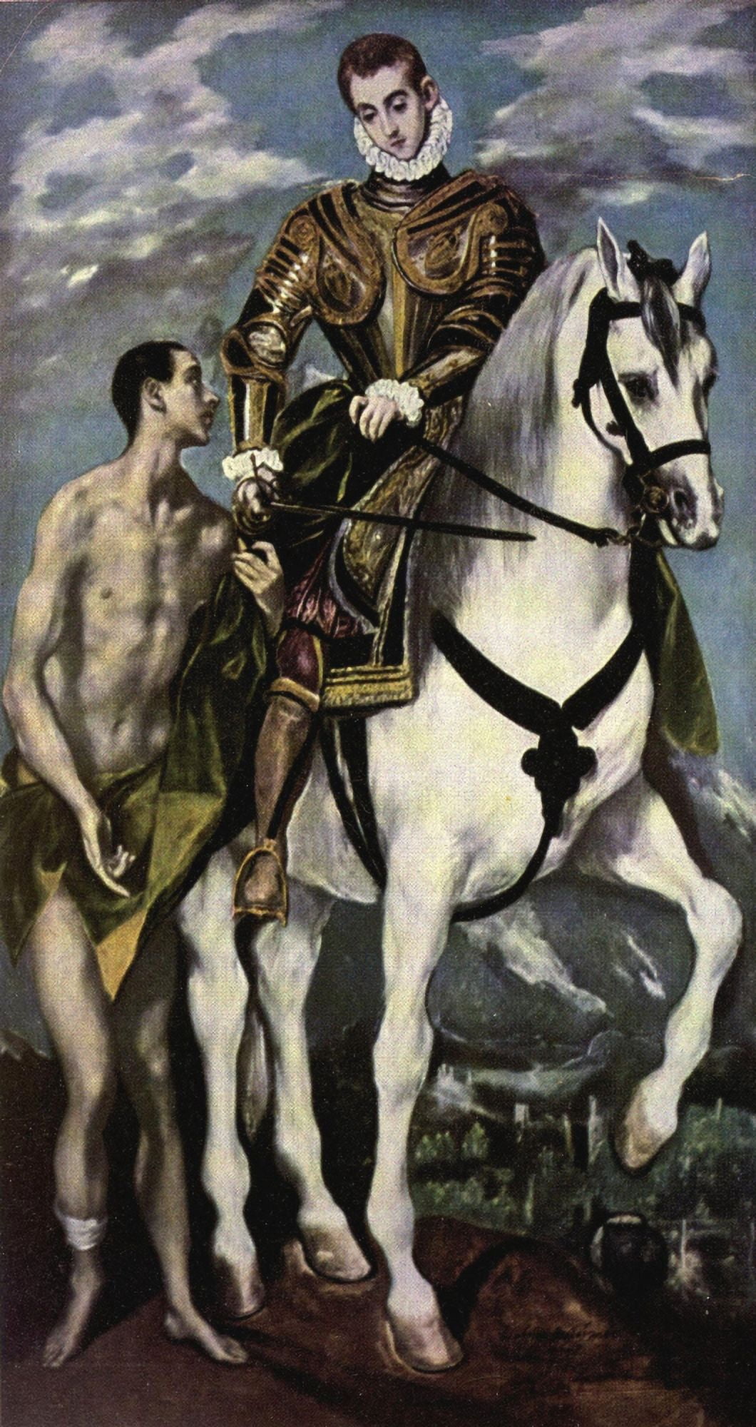 Old Masters 1900 St Martin & the Beggar Canvas Art - El Greco (24 x 36)