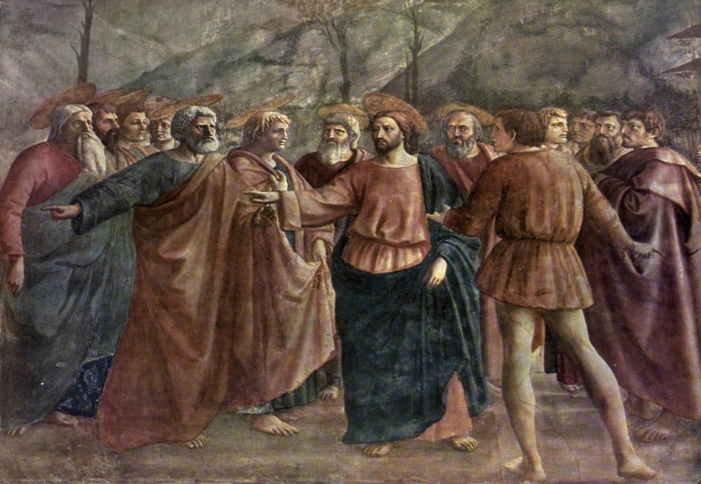 Old Masters 1900 Tribute money Canvas Art - Masaccio (24 x 36)