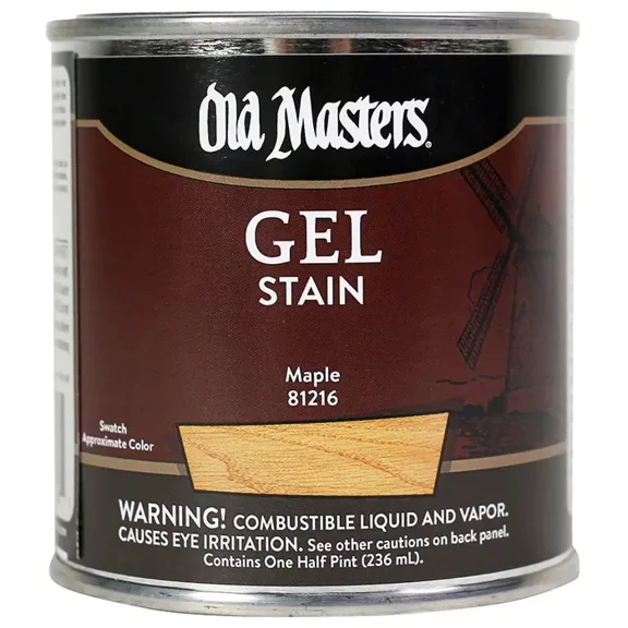 1/2 pt Old Masters 81216 Maple Gel Stain Oil-Based Stain