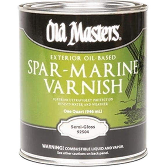 Old Masters 92504 Semi Gloss Spar Marine Varnish - 1 Quart