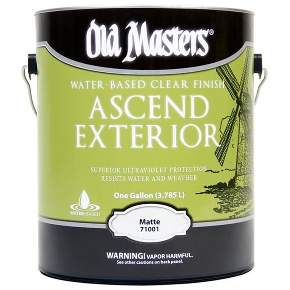 1 gal Old Masters 71001 Clear Ascend Exterior Water-based Finish, Matte