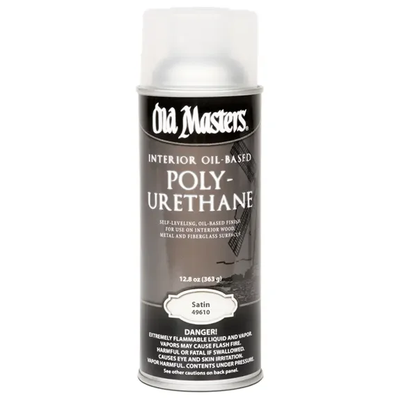 13 oz Old Masters 49610 Clear Polyurethane Interior Oil-Based Spray Finish, Satin