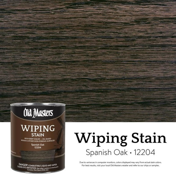 1 Qt Old Masters 12204 Spanish Oak Old Masters Oil-Based Wiping Stain (Pack of 1)