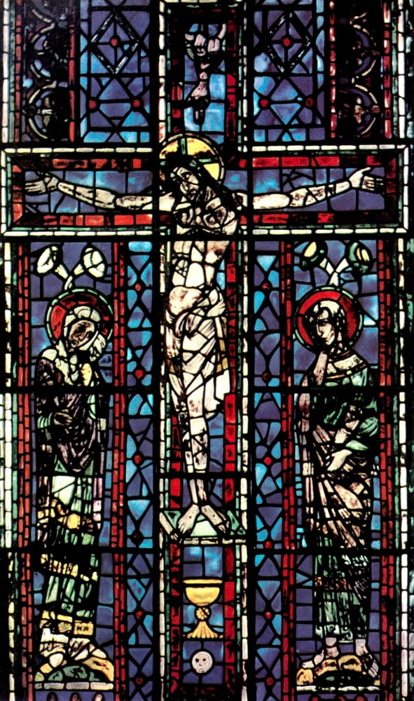 Old Masters c1900 Window of Christ from church at Reims (c1200) Canvas Art - Unknown (18 x 24)