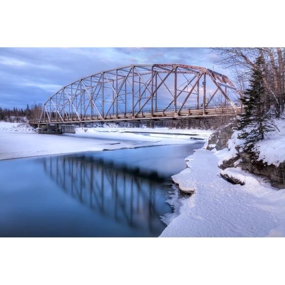 Old Matanuska River Bridge near Palmer in Southcentral Alaska Winter HDR Poster Print