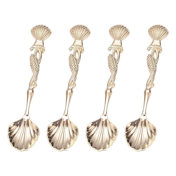 Old Metal Mixture Coffee And Dessert Spoon Set Of 4 For Baking Cake Decorating Cookware