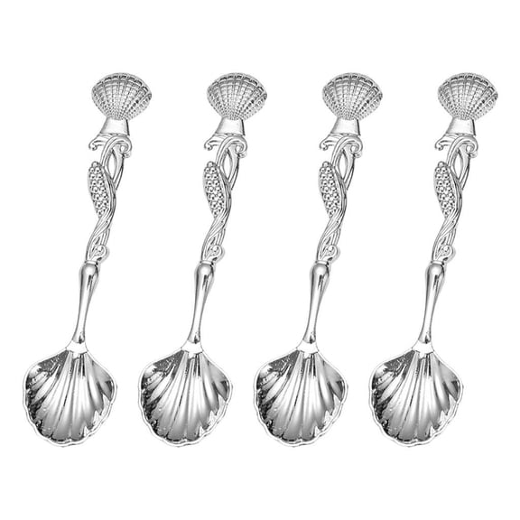 Old Metal Mixture Coffee And Dessert Spoon Set Of 4 For Baking Cake Decorating Cookware