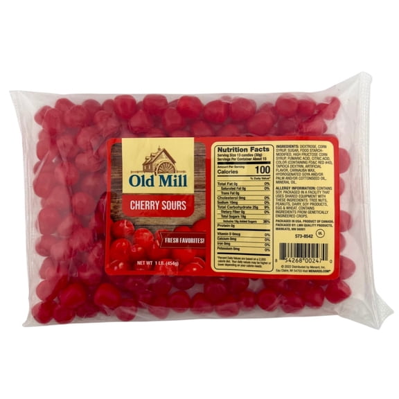 Old Mill Cherry Sours Candy, 1 LB (454 g)