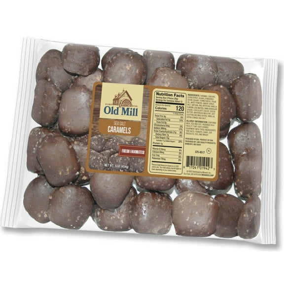 Old Mill Chocolate Covered Sea Salt Caramels Candy, 16 oz Bag