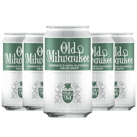 Old Milwaukee 5 Pack Non-Alcoholic Beer | Domestic Non-Alcoholic Malt Beverage | 12 FL OZ Cans