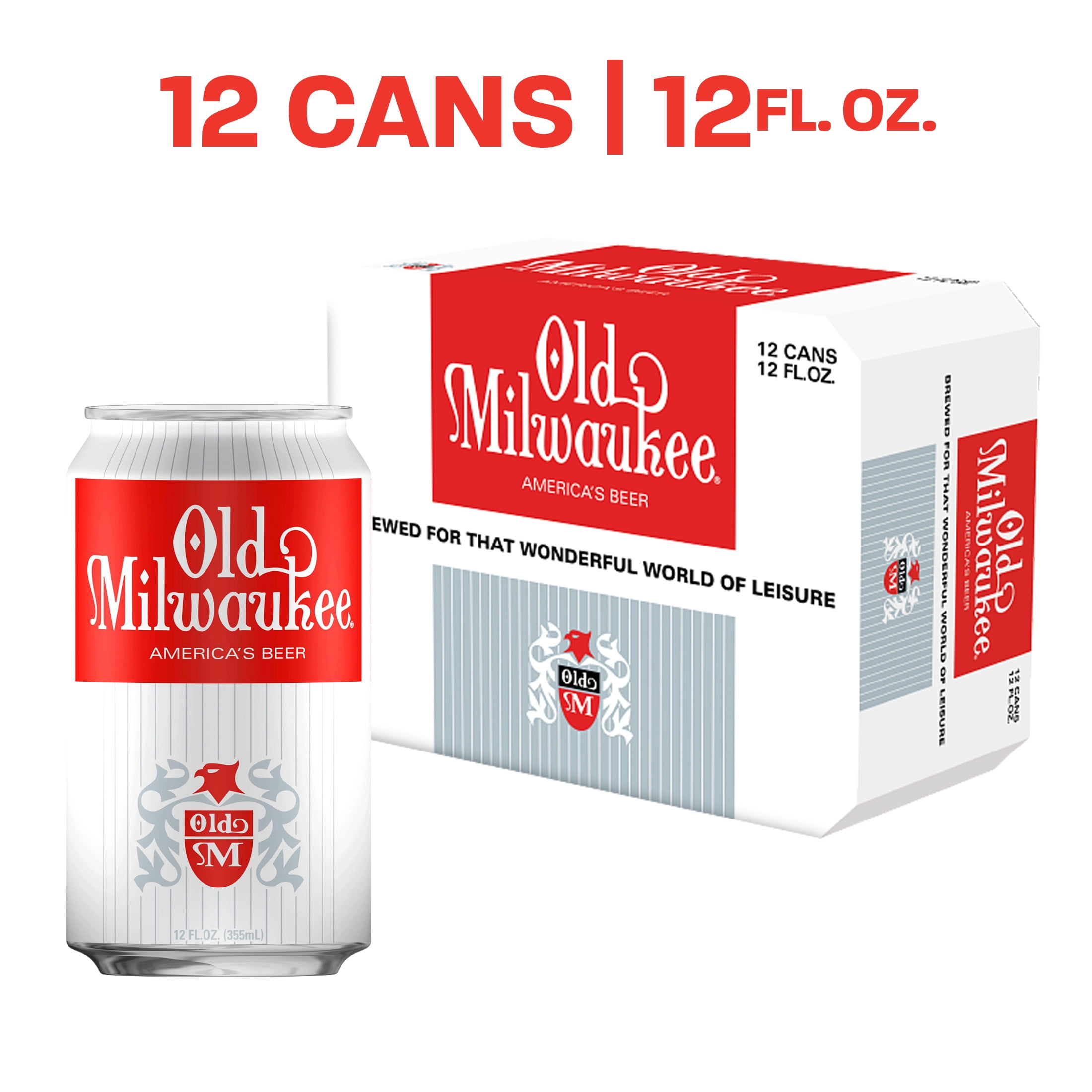 Old Milwaukee, Domestic Lager, 12 pack, 12 fl oz Can, 4.6% ABV