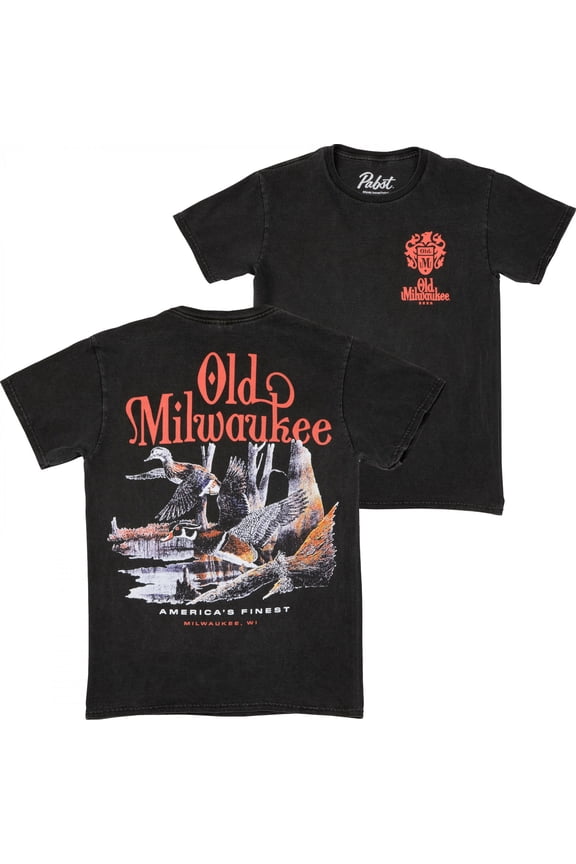 Ducks Front and Back Print T-Shirt-Small