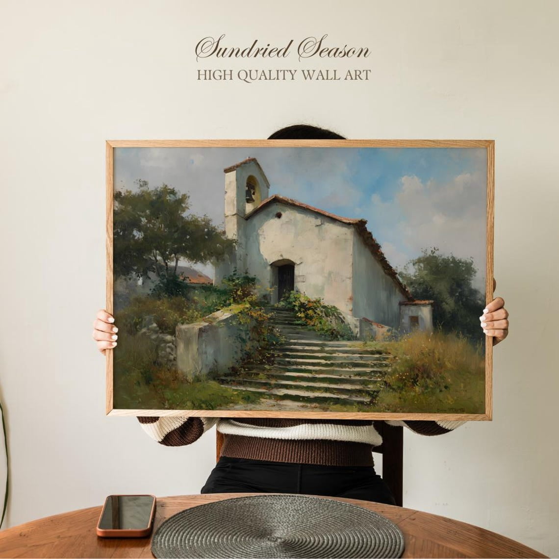 Old Mission Church Art Rustic Chapel Mediterranean Countryside Home ...