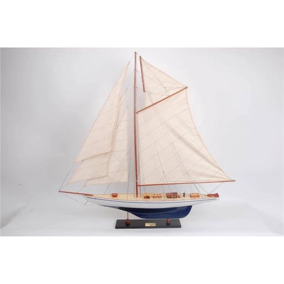 Old Modern Handicrafts  Defender Painted Large Sailboat with Schooner Yacht Model - 31 in.