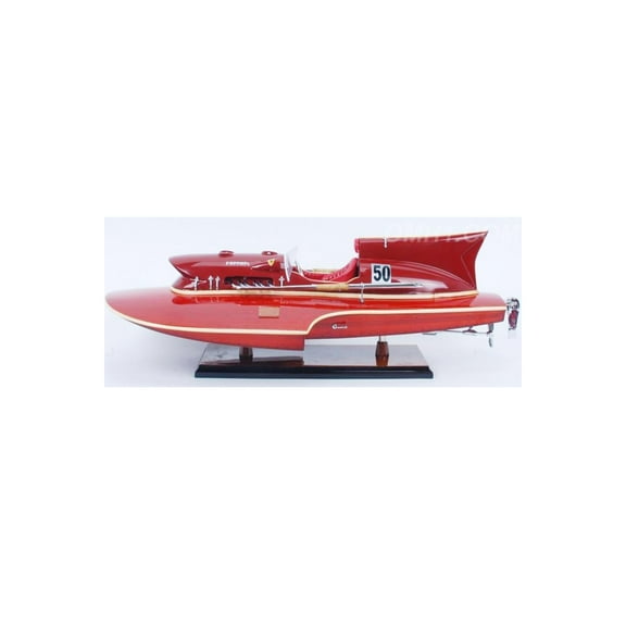 Old Modern Handicrafts Ferrari Hydroplane Painted Small Speedboat Model