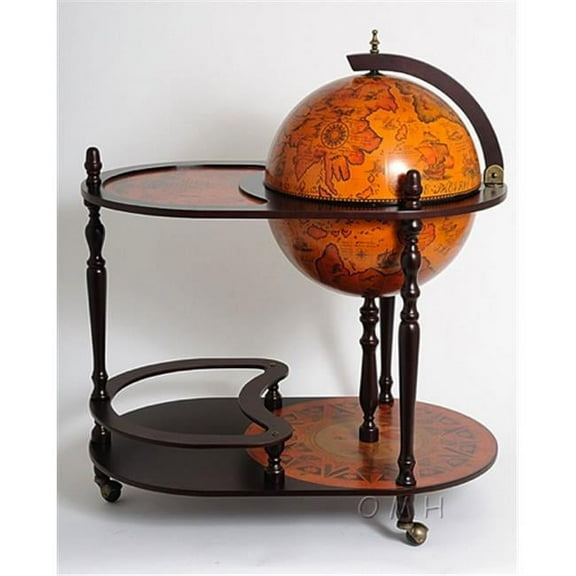 Old Modern Handicrafts Globe Drinks Trolley 420Mm-Red<BR>