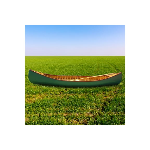 Old Modern Handicrafts Green Canoe with Ribs Curved Bow