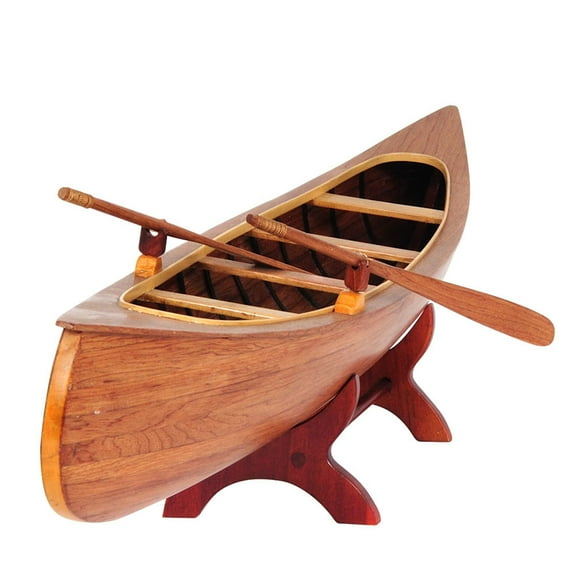 Old-Modern Handicrafts Handmade Peterborough Canoe Wooden Model 23.5 Inches
