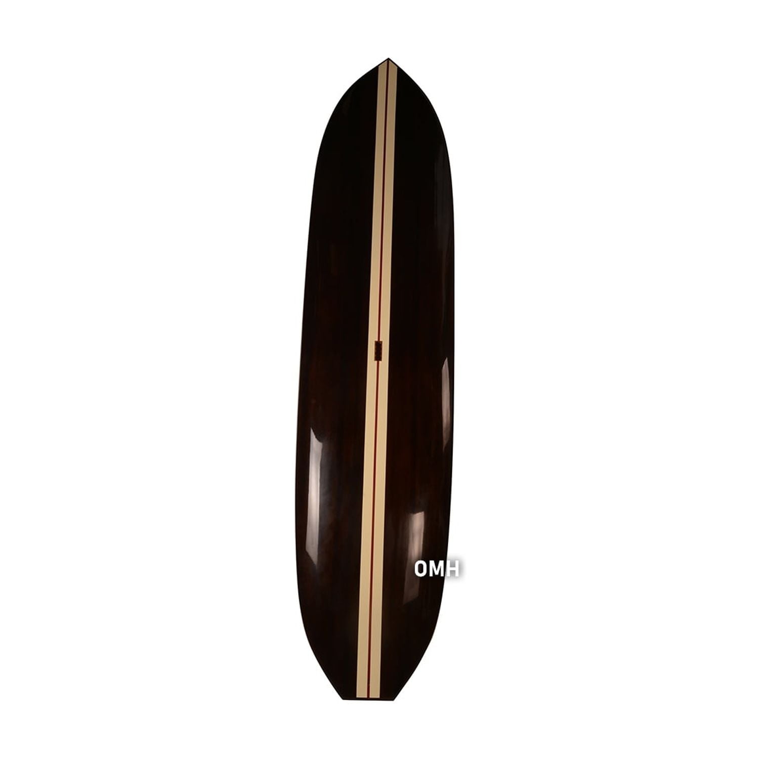 Old Modern Handicrafts Paddle Board in Dark Painted Wood 11ft with 1 fin