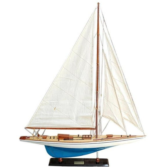 Old Modern Handicrafts  Rainbow Painted Large Sailboat with Schooner Yacht Model
