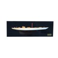 thumbnail image 1 of Old Modern Handicrafts Shamrock Brown - White Painted Half-Hull Model Boat Yacht Handmade, 1 of 7