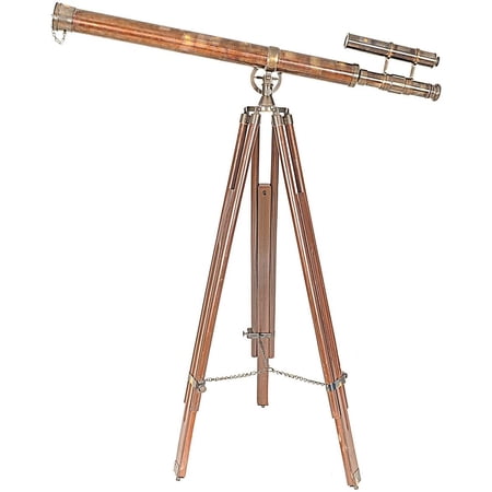 Old Modern Handicrafts Telescope with Rosewood Tripod, 40-Inch