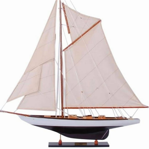 Old Modern Handicrafts Y079 Tuiga Painted Sailboat Schooner Yacht Model - Medium