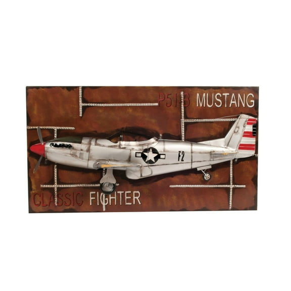 Old Modern Handicrafts Wall Decorative 1943 Mustang P-51 Fighter 3D Model Painting Frame