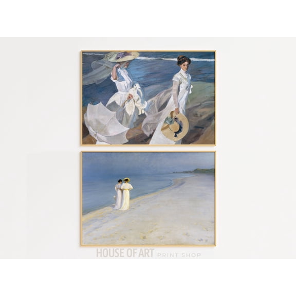 Old Money Beachy Landscape Print, Unframed Paper Poster 8x10in