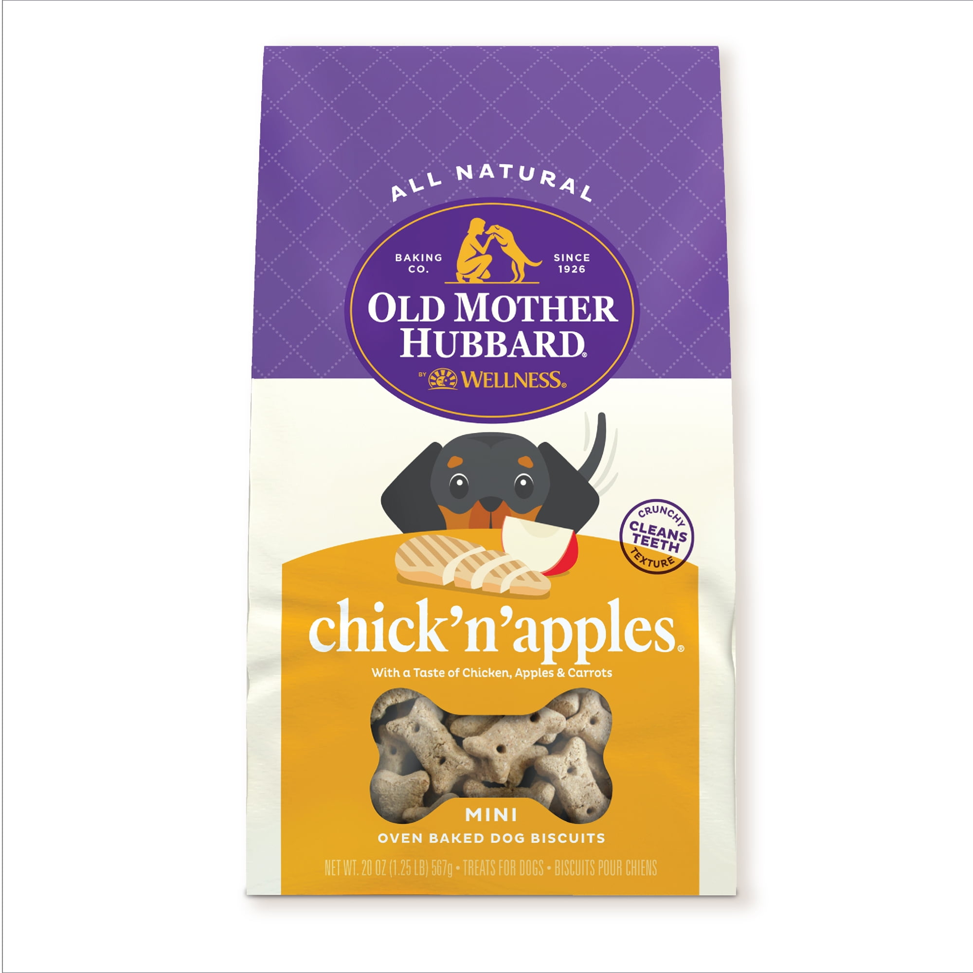 Old Mother Hubbard by Wellness Classic Chick'N'Apples Natural Mini Oven-Baked Biscuits Dog Treats, 20-oz bag Old Mother Hubbard by Wellness Classic Chick'N'Apples Natural Mini Oven-Baked Biscuits Dog Treats, 20-oz bag