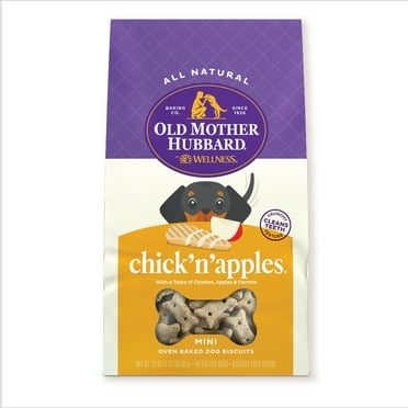 Old Mother Hubbard Classic Chick'N'Apples Biscuits Baked Dog Treats, Mini, 5 Ounce Bag