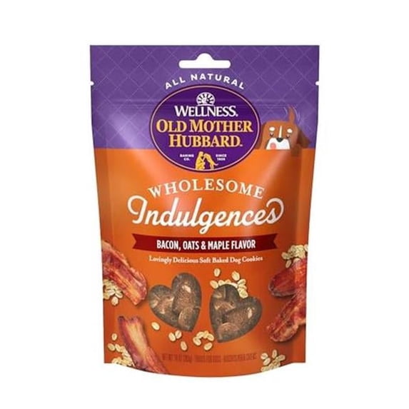 The Wellness Pet 101786 10 oz Old Mother Hubbard Wholesome Indulgences Bacon Oats & Maple Flavor Natural Dog Treats - Case of 4