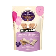 Wellness Old Mother Hubbard Milk Bar PNutty B-Day Party, Small Dog Treats, Crunchy Peanut Butter Biscuits with Birthday Icing 10 Ounce Bag