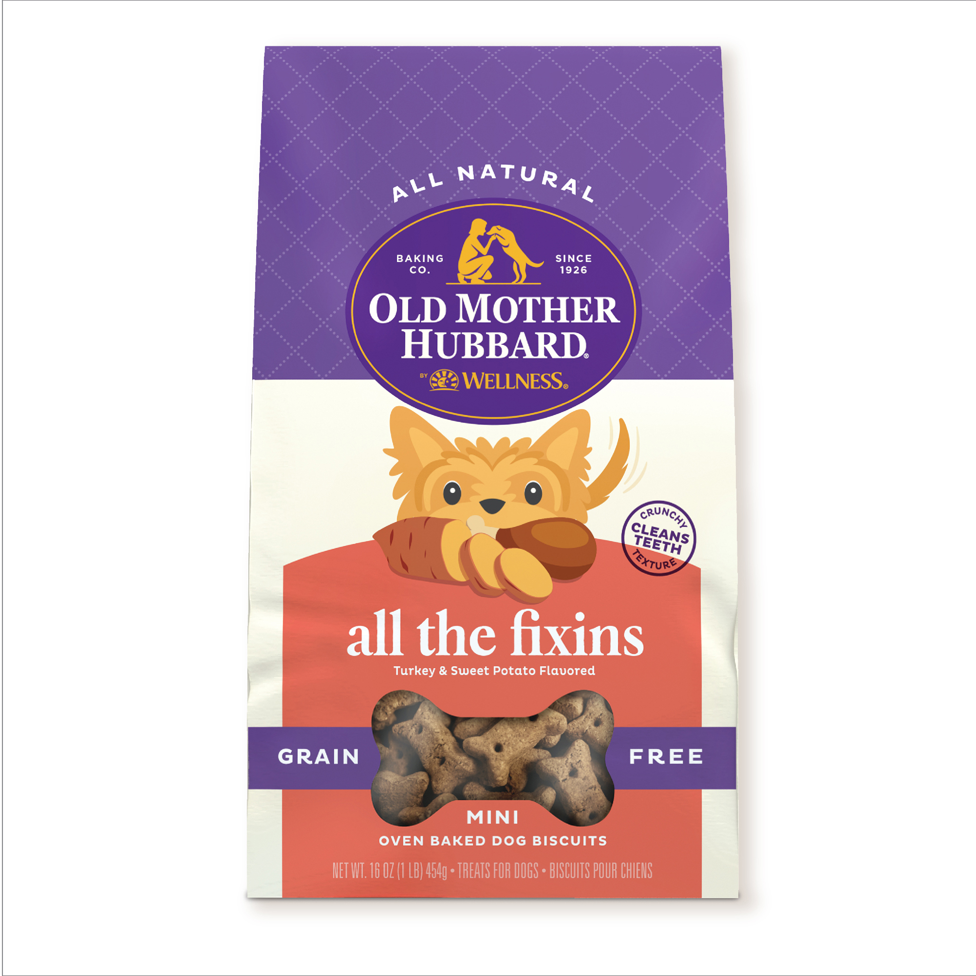 Old Mother Hubbard by Wellness All The Fixins Grain Free Natural Mini Biscuits Dog Treats, 16 oz bag - image 1 of 11