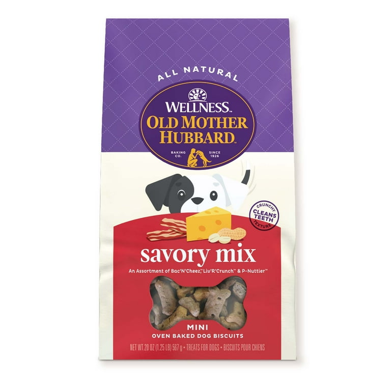 Old Mother Hubbard by Wellness Classic Savory Mix Natural Mini Oven-Baked Biscuits Dog Treats, 20-oz bag Old Mother Hubbard by Wellness Classic Savory Mix Natural Mini Oven-Baked Biscuits Dog Treats, 20-oz bag