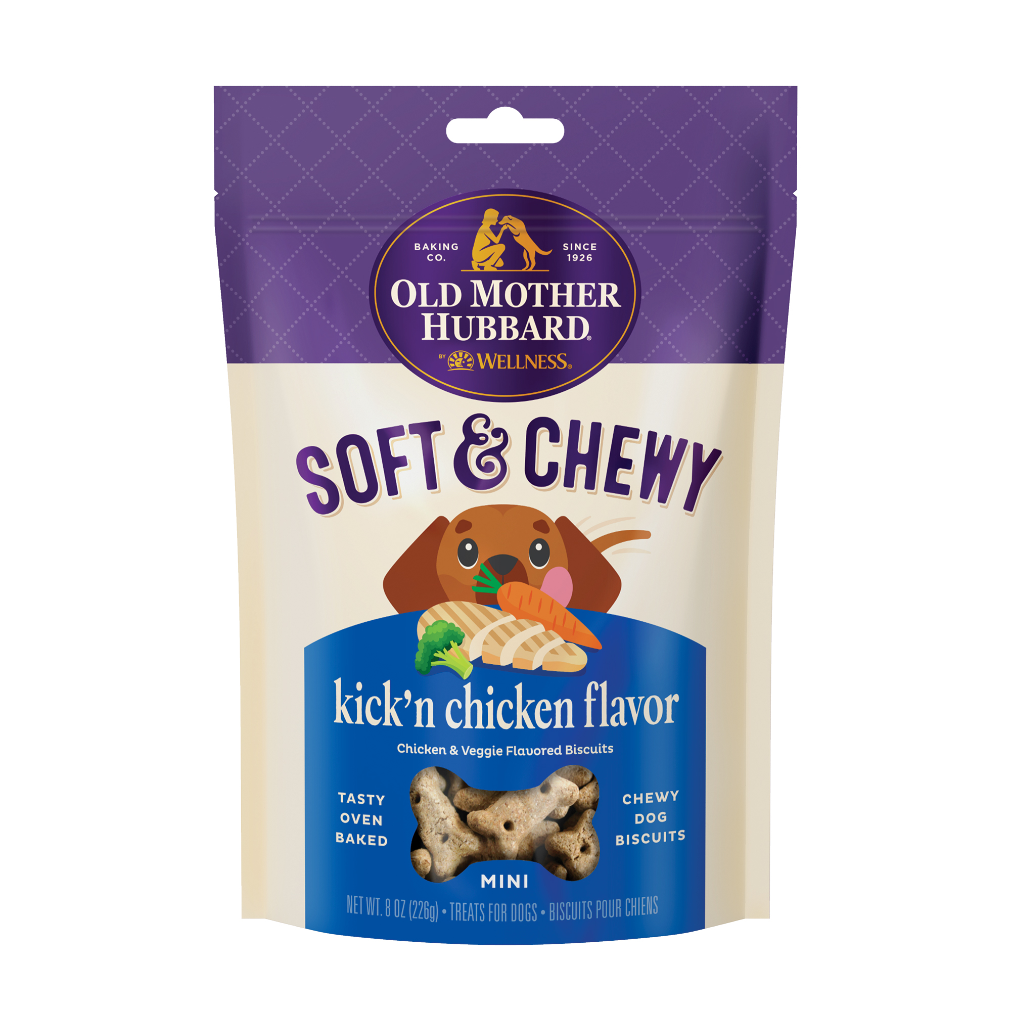 Old Mother Hubbard by Wellness Soft & Tasty Chicken & Veggie Natural Mini Biscuits Dog Treats, 8 oz bag - image 1 of 10