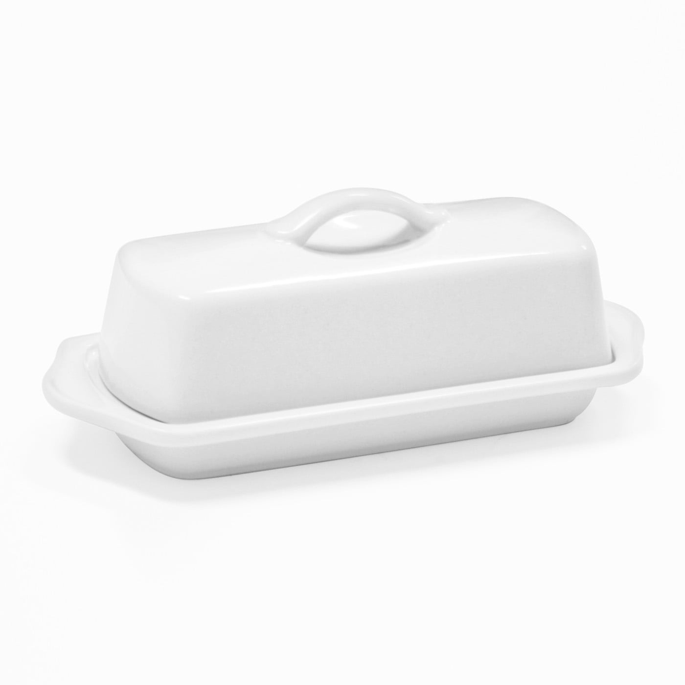 Chantal Full Size Ceramic Butter Dish, 8.5 Inch, White