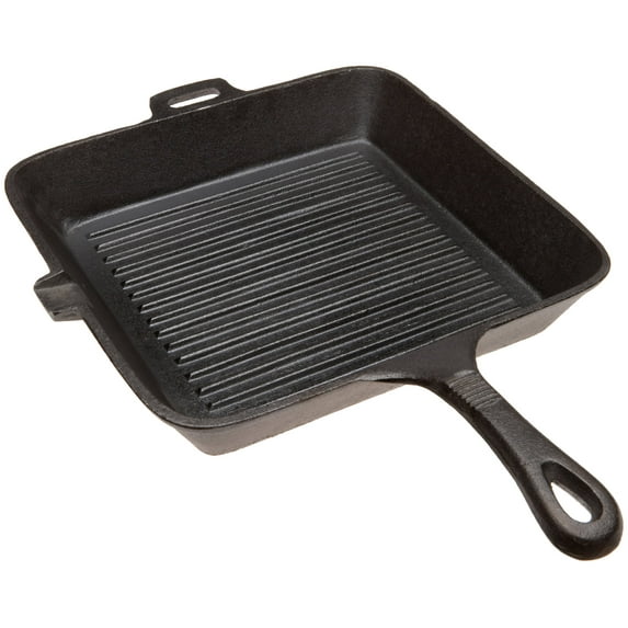 Old Mountain Pre Seasoned 10108 10 1/2 Inch x 1 3/4 Inch Square Grill Pan with Assist Handle
