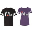 thumbnail image 1 of Old Mr Mrs Matching Couple Cotton Jerseys (Men Black / Women Purple) (Men S / Women XXL), 1 of 3