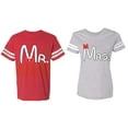 thumbnail image 1 of Old Mr Mrs Matching Couple Cotton Jerseys (Men Red / Women Heather) (Men M / Women XXL), 1 of 3