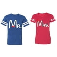 thumbnail image 1 of Old Mr Mrs Matching Couple Cotton Jerseys (Men Royal / Women Red) (Men XXL / Women M), 1 of 3
