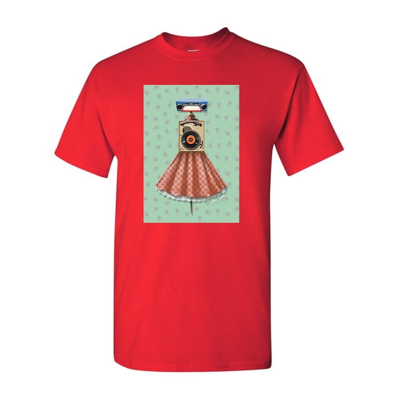 Old Music Radio Dress Retro Tanya Ramsey Artworks Art DT Adult T-Shirt Tee