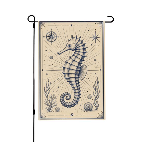 Old Nautical Chart Style Garden Flag for All Seasons and Outdoor Decor 12x18 in